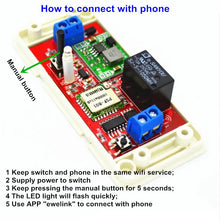 Load image into Gallery viewer, Custom 1CH 12V DC Smart interruptor WiFi Switch Module Controlled by Phone On Android and IOS for Light Garage Door smart home Manufacturer
