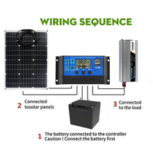 Load image into Gallery viewer, 1500W Solar Power System 220V/1500W Inverter Kit 600W Solar Panel Battery Charger Complete Controller Home Grid Camp Phone
