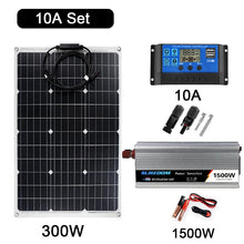 Load image into Gallery viewer, 1500W Solar Power System 220V/1500W Inverter Kit 600W Solar Panel Battery Charger Complete Controller Home Grid Camp Phone
