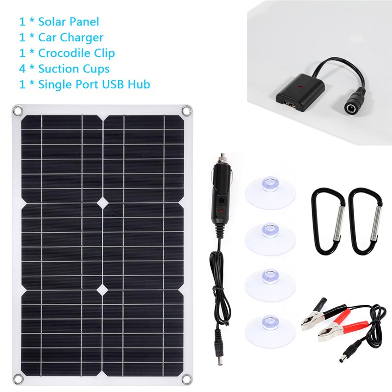 300W Solar Panel Fast-charging Waterproof Portable Dual 12/5V DC USB Emergency Charging Outdoor Battery Charger For Yacht RV Car