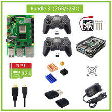 Load image into Gallery viewer, Raspberry Pi 4 2GB/4GB RAM + Acrylic Case + Gamepads Joystick +  Power Supply + Cooling Fan for Raspberry Pi 4 Model B
