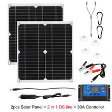 Load image into Gallery viewer, DC 18V 100W Solar Panel Solar Cells Monocrystalline Silicon Solar Charger Kit with 30A Controller Solar Battery for Power Bank
