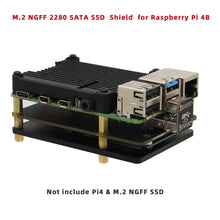 Load image into Gallery viewer, M.2 NGFF 2280 SATA SSD Storage Expansion Board / Shield X862 V2.0 &amp; Heatsink with Fan for Raspberry Pi 4
