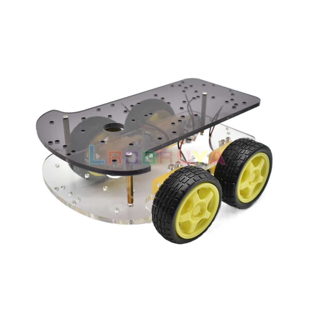 4WD Smart Car Robot Chassis for Arduino with 4pcs Gear Motor+4pcs Tire Wheel Free Shipping LTARK-27