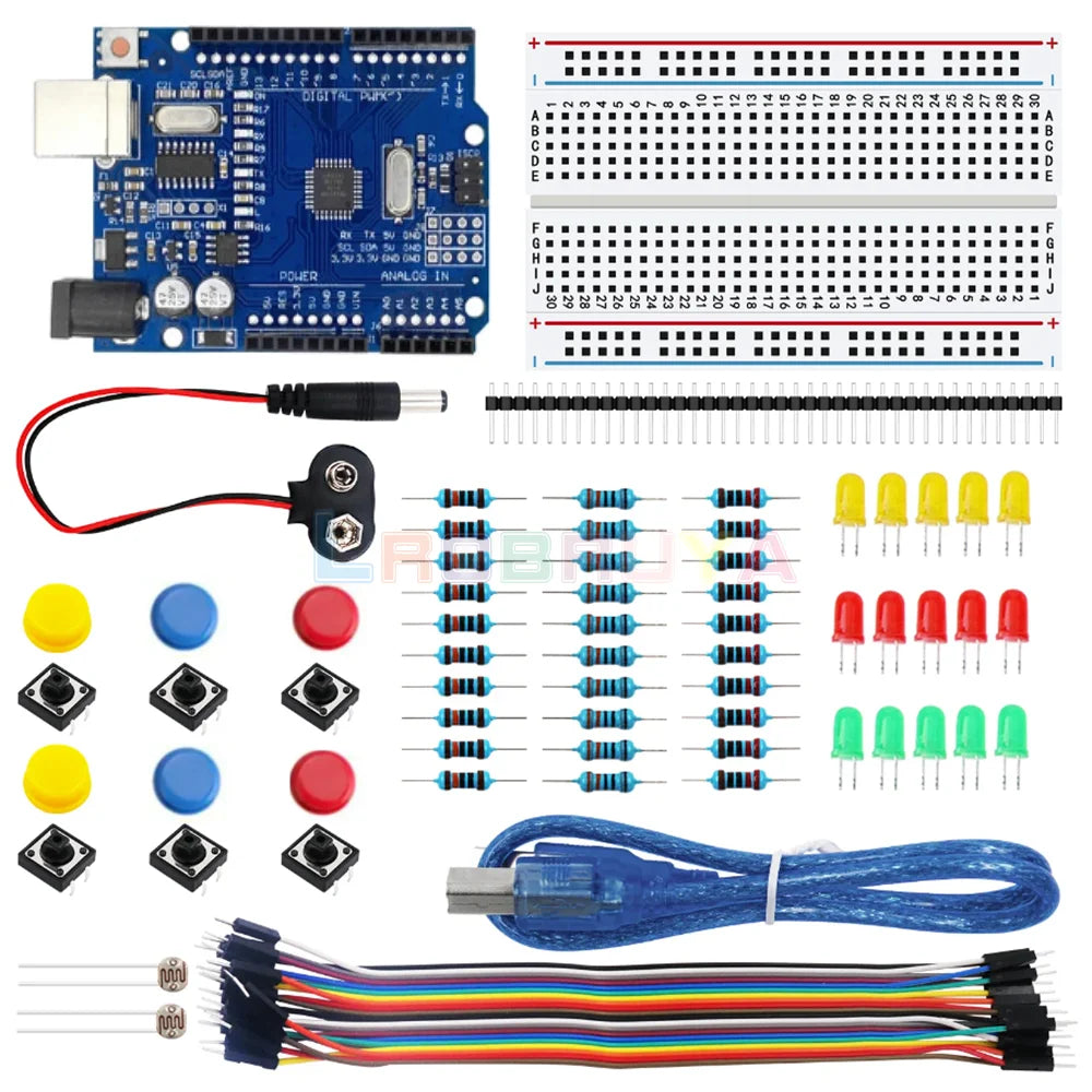 For UNO R3 Starter Kit 400 Point Mini Breadboard LED Jumper Wire Button for Arduino LTARK-22