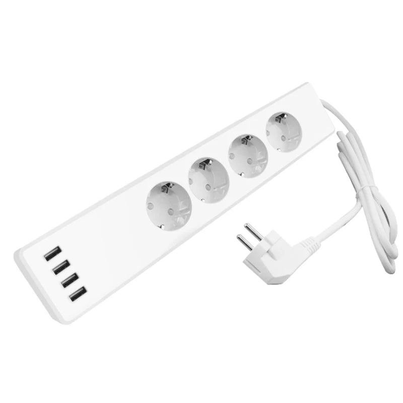 Custom Lonten Wifi Smart Power Strip 4 EU Outlets Plug with 4 USB Charging Port Timing App Voice Control Work with Alexa Google Home As Manufacturer