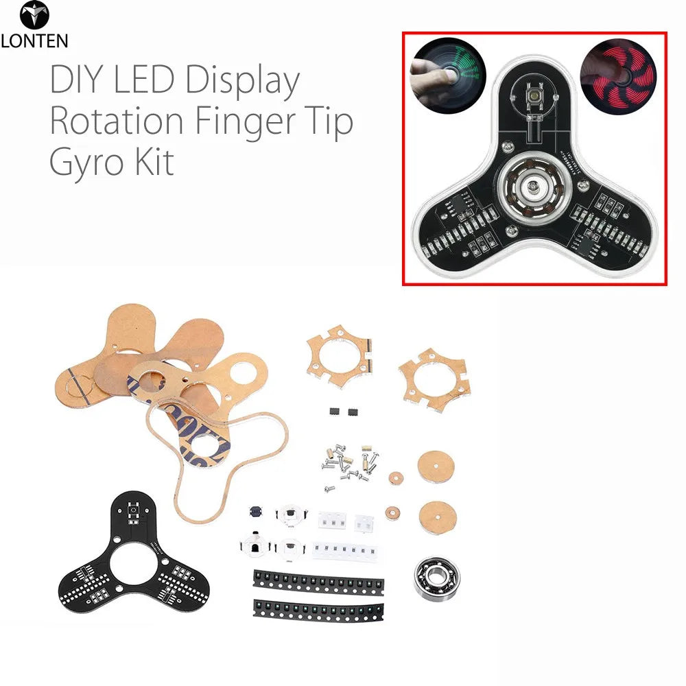 Custom Lonten 3pcs/lot DIY LED Display Rotation Finger Tip Gyro Kit Electronic Production LED Display Module Kit Manufacturer