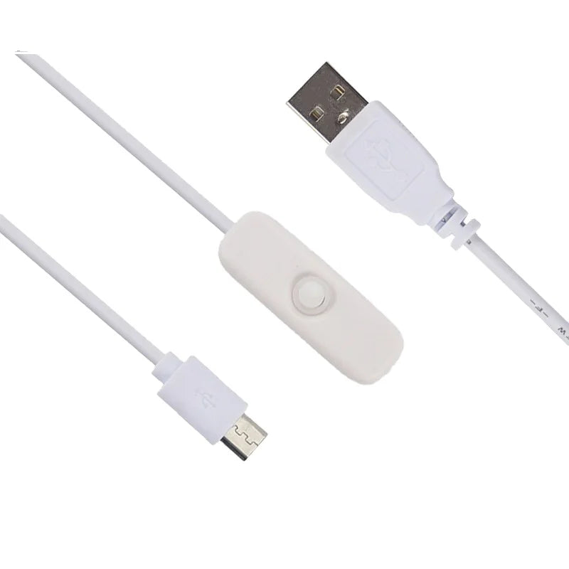 Custom Lonten 1.5M USB to Micro USB Charging Cable White ON/OFF Switch Button Power Cable for Raspberry Pi 3/ Zero W Manufacturer