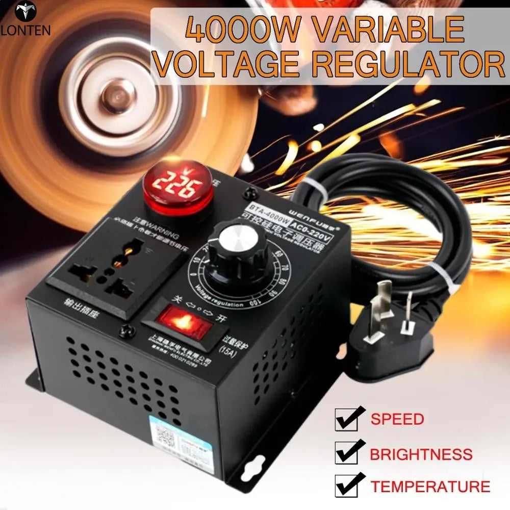 Custom Lonten AC 220V 4000W Variable Voltage Regulator Step Down Voltage Converter Transformer Motor Speed Fan Control Controller RA Manufacturer