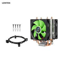 Load image into Gallery viewer, Custom Lonten 90mm 3Pin CPU Cooler Heatsink Quiet Fans For Intel LGA775/1156/1155 For AMD/AM2/AM3 Dual-sided Fan - Green Manufacturer
