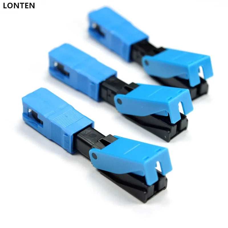 Custom 100PCS FTTH SC UPC Optical fiber covered wire SC UPC quick connector FTTH Fiber Optic Fast Connector SC Connector Manufacturer