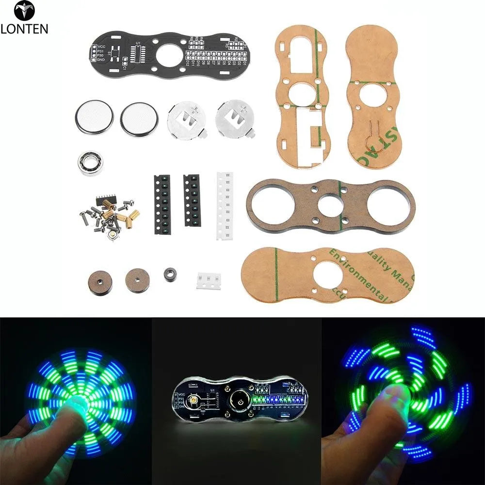 Custom Lonten 3pcs/lot DIY LED Hand Spinner Electronic Kit C51 Single Chip Training Kit Manufacturer