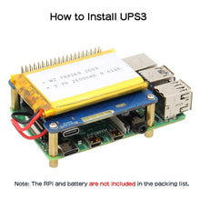 Load image into Gallery viewer, Custom Raspberry Pi 4 UPS HAT 3 with Type-C, Lithium Battery Expansion Board Module (Without Battery) for Raspberry Pi 4 Model B/3B+/3B Manufacturer
