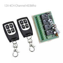 Load image into Gallery viewer, Custom 12V 4CH Channel 433Mhz Wireless Remote Control Switch With 2 Transmitter Manufacturer
