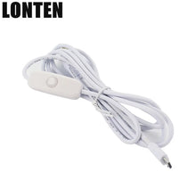 Load image into Gallery viewer, Custom Lonten 1.5M USB to Micro USB Charging Cable White ON/OFF Switch Button Power Cable for Raspberry Pi 3/ Zero W Manufacturer

