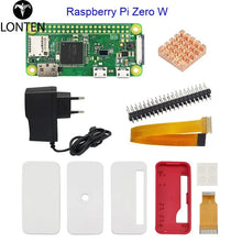 Load image into Gallery viewer, Custom Lonten Raspberry Pi Zero W Starter Kit + Official Case + 5V 2A Power Supply Adapter + Heat Sink +  Header for Raspberry Pi Zero Manufacturer
