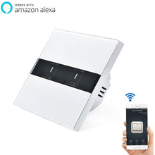 Load image into Gallery viewer, Custom Smart Wi-Fi Switch Glass Panel Work with Amazon Alexa 1gang 2gang 3gang EU Touch Light wall Switch 90~250V Ewelink app Manufacturer
