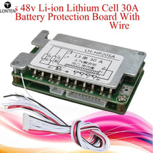 Load image into Gallery viewer, Custom Lonten 48V BMS 13S Li-ion Battery 30A Lithium Battery Protection Board Balance + Wire Board Module 70x45x15mm Integrated Circuit Manufacturer
