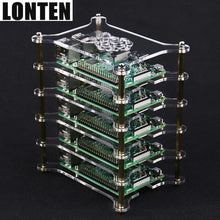 Load image into Gallery viewer, Custom Lonten Raspberry Pi 3 Model B+ Plus Acrylic Clear Case 5-layers with Logo Transparent Shell Acrylic Enclosure Box for Raspberry Manufacturer
