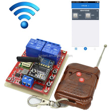 Load image into Gallery viewer, Custom Hot 2CH 12V RF WiFi Light Switch Relay Module Control by Phone On Android and IOS 433mhz Remote Control for smart Home Manufacturer
