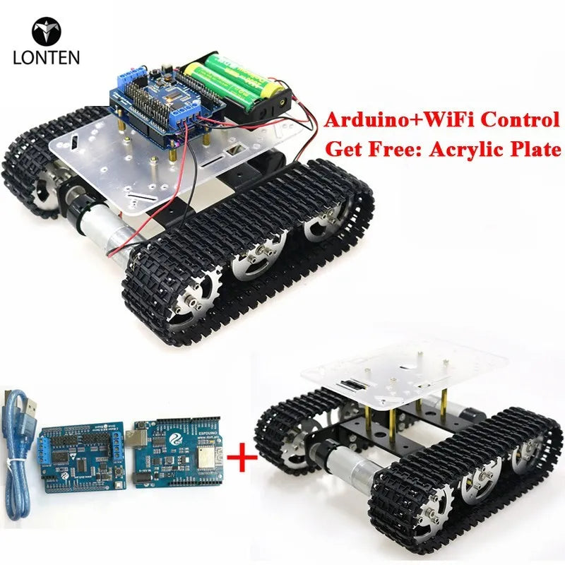 Custom Lonten WiFi RC Smart Robot Tank Chassis with Dual DC Motor  ESPduino Development Board Motor Driver Board for DIY Project T100 Manufacturer