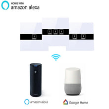 Load image into Gallery viewer, Custom Smart Wi-Fi Switch Glass Panel Work with Amazon Alexa 1gang 2gang 3gang EU Touch Light wall Switch 90~250V Ewelink app Manufacturer
