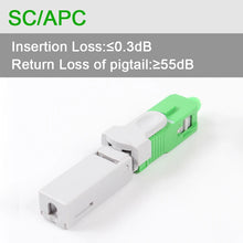 Load image into Gallery viewer, Custom 100PCS FTTH SC APC Optical fibe quick connector SC FTTH Fiber Optic Fast Connector Embedded type Embedded-SC Connector Manufacturer
