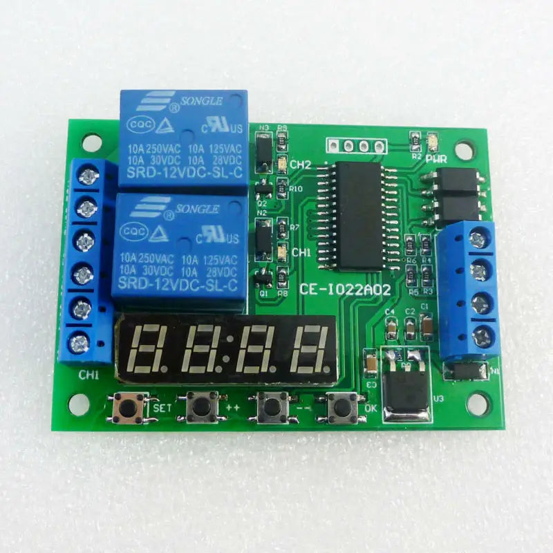 Custom OEM IO22A02 DC 12V 2CH Multi-function Delay Relay Timer Time Switch for PLC LED Motor Manufacturer
