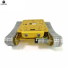 Load image into Gallery viewer, Custom Lonten TS100 DIY Metal Shock Absorption Tracked Robot Programmable Smart Car Chassis Kit with 9/12/33v Motor (No Encoder) - Gold Manufacturer
