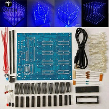 Load image into Gallery viewer, Custom Lonten 3D LED Square 8x8x8 LED Cu-be 3D Light Square Blue LED Electronic DIY Kit Tempered ability novelty news 3mm led Manufacturer
