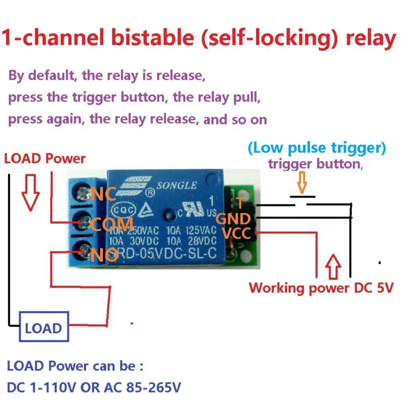 Custom OEM IO25A01 5V Flip-Flop Latch Relay Module Bistable Self-locking Switch Low pulse trigger Board for ardui Smart home LED Mot Manufacturer