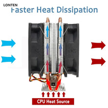 Load image into Gallery viewer, Custom Lonten 90mm 3Pin CPU Cooler Heatsink Quiet Fans For Intel LGA775/1156/1155 For AMD/AM2/AM3 Dual-sided Fan - Green Manufacturer
