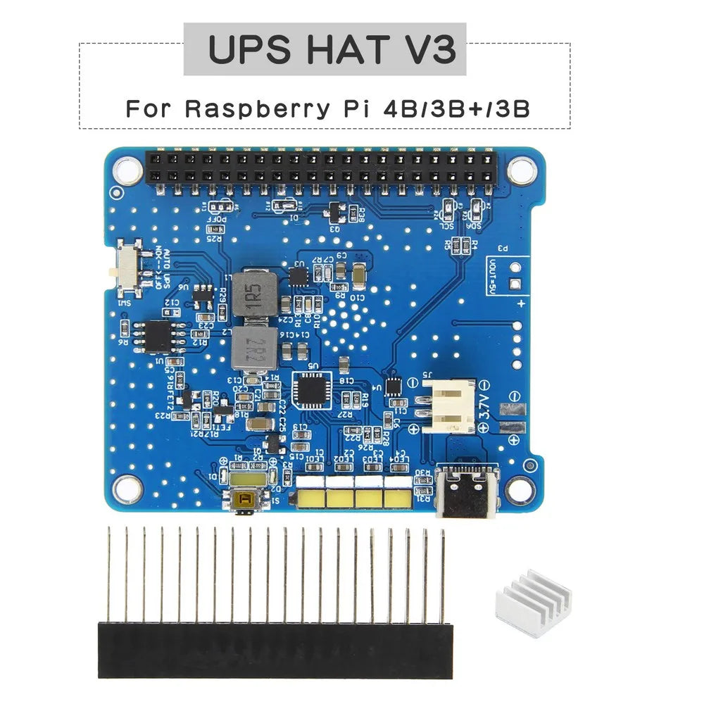 Custom Raspberry Pi 4 UPS HAT 3 with Type-C, Lithium Battery Expansion Board Module (Without Battery) for Raspberry Pi 4 Model B/3B+/3B Manufacturer