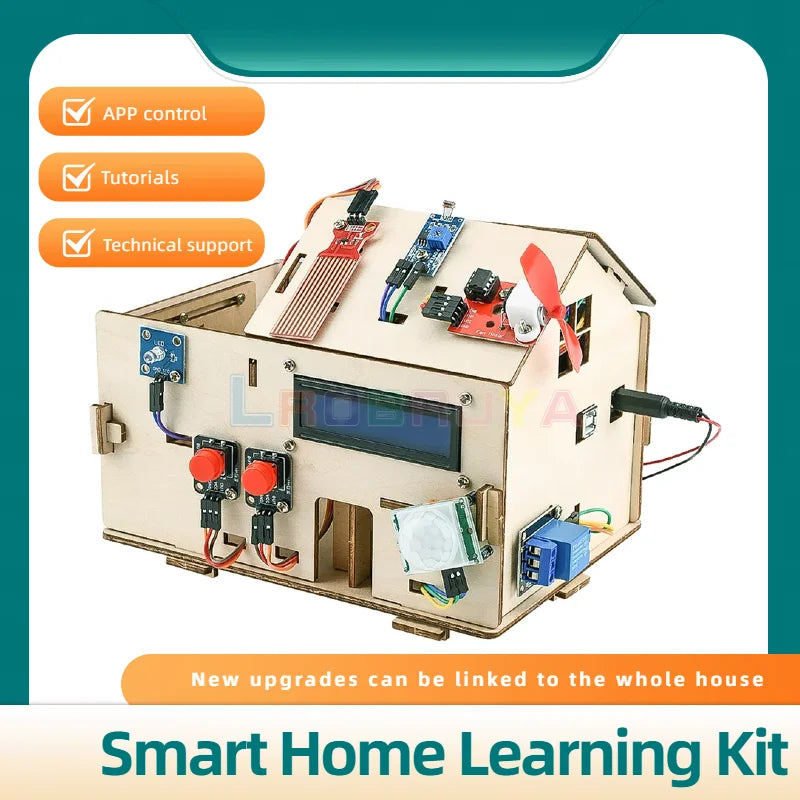 Lrobruya Smart Home Kit for Arduino Starter Electronic Learning Kit APP Control House DIY Project LTARK-1