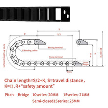 Load image into Gallery viewer, 10 x 20mm 10*20mm L1000mm Cable Drag Chain Wire Carrier with end connectors for CNC Router Machine Tools
