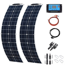 Load image into Gallery viewer, 100 Watts Solar Panel Flexible ETFE PET Plate Monocrystalline Cell 16V 50W 100W Solar Panels Kit Camping RV 12V Battery Charger
