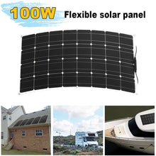 Load image into Gallery viewer, 100w 200w flexible solar panel with 10A/20A solar regulator cable for 12v battery charger home roof
