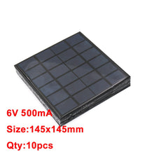 Load image into Gallery viewer, 10PCS X DC Solar Panel 6V 100mA 167mA 183mA 333mA 500mA 583mA 750mA Solar Battery cell phone charger portable
