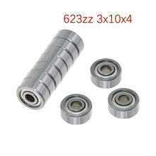 Load image into Gallery viewer, 10PCS/lot Flange Ball Bearing 623zz 624zz 625zz Deep Groove Flanged Pulley Wheel for 3D Printers Parts
