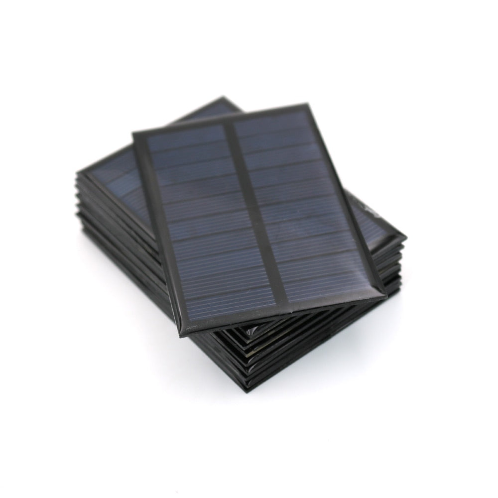 10pcs Solar Panel 5V 0.75W 150mA extend cable Polycrystalline Solar Cells Standard Epoxy DIY Battery Charge Module