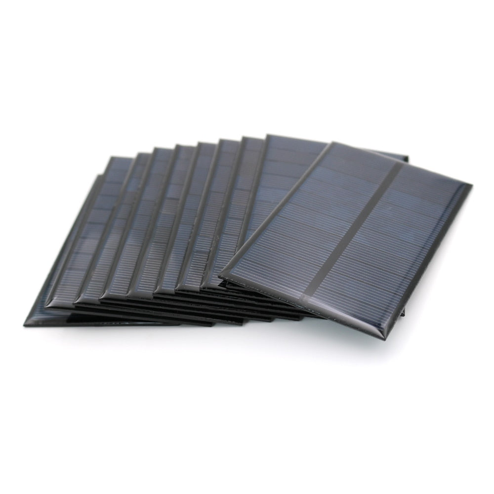10pcs/lot 5 V 250 mA Mini Solar Panel Solar Panel Battery Polycrystalline Silicon Solar Cell 18650 14500 Battery Charger