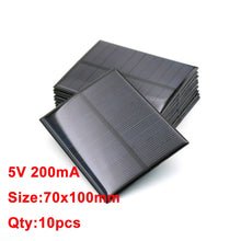 Load image into Gallery viewer, 10pcs x 5VDC Solar Panel Power bank 150 160 200 250 500 840 mA Solar Panel 5V Mini Solar Battery cell phone charger portable
