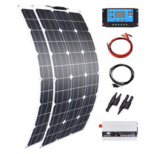 Load image into Gallery viewer, 110V 220V Flexible solar panel 12V 100W 200W 300W high quality solarpanel kit 1000W Inverter applied to roof ships swimming pool
