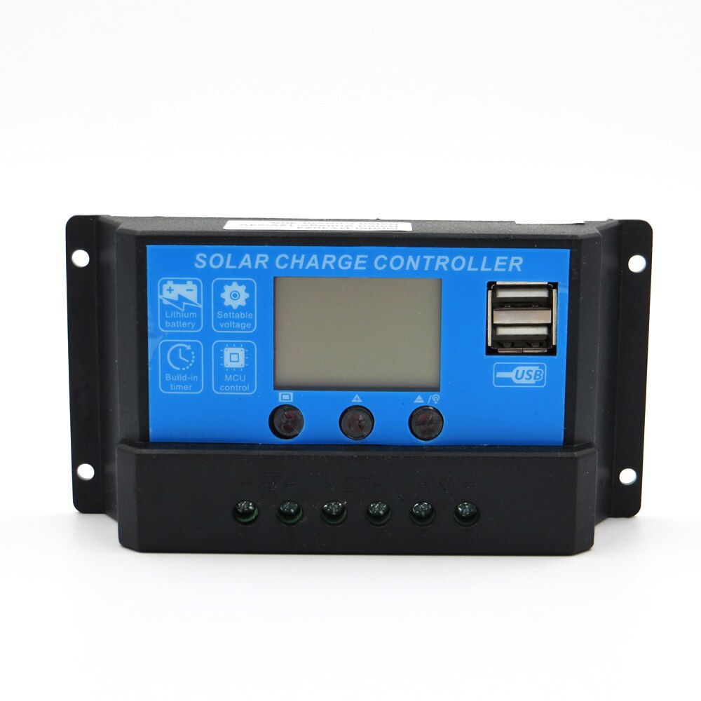 12V 24V 10A 20A 30A Solar Charge Controller  LCD display charger AGM GEL 3.7V 3.2V 3S 4S Iron li-ion lithium battery USB