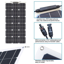 Load image into Gallery viewer, 18V 100W 200W 300W 400W Monocrystalline Flexible Solar Panels Kit With PWM Controller For 12V/24V Battery Charger/Home/RV/Boat
