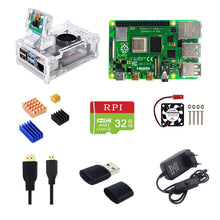 Load image into Gallery viewer, Raspberry Pi 4 Kit 2GB 4GB 8GB RAM Board+ 5MP Camera+ Acrylic Case+ Power Supply+ Heat Sinks for Raspberry Pi 4 Model B
