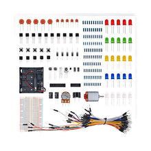 Load image into Gallery viewer, Electronic Universal Parts Kit Breadboard LED Cable Resistor Potentiometer Capacitance for Arduinos Kit
