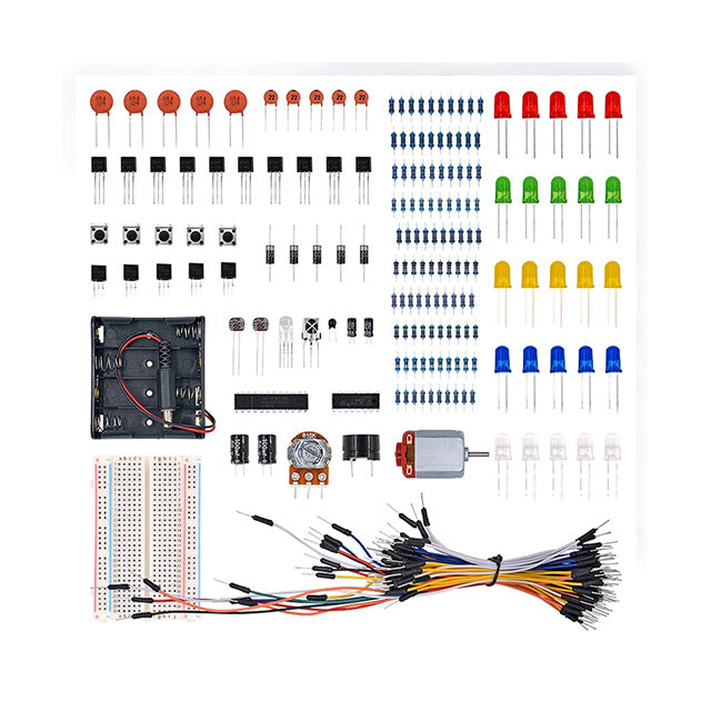 Electronic Universal Parts Kit Breadboard LED Cable Resistor Potentiometer Capacitance for Arduinos Kit
