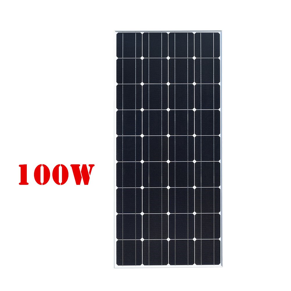 200W Glass Solar Panel Kit Complete 100W 18V Aluminum Frame Rigid Tempered Glass Solar Panels Home RV Roof Waterproof PV Panel