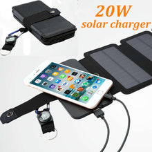 Load image into Gallery viewer, 20W Folding Solar Panels Cells Charger Power Battery Sun USB Output Fast Charging Devices Portable for Smartphones
